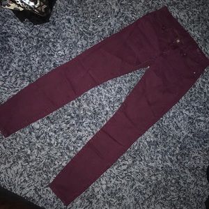 Maroon stretchy skinny jeans